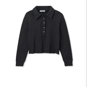 perfectwhitetee Black Collared Sweatshirt